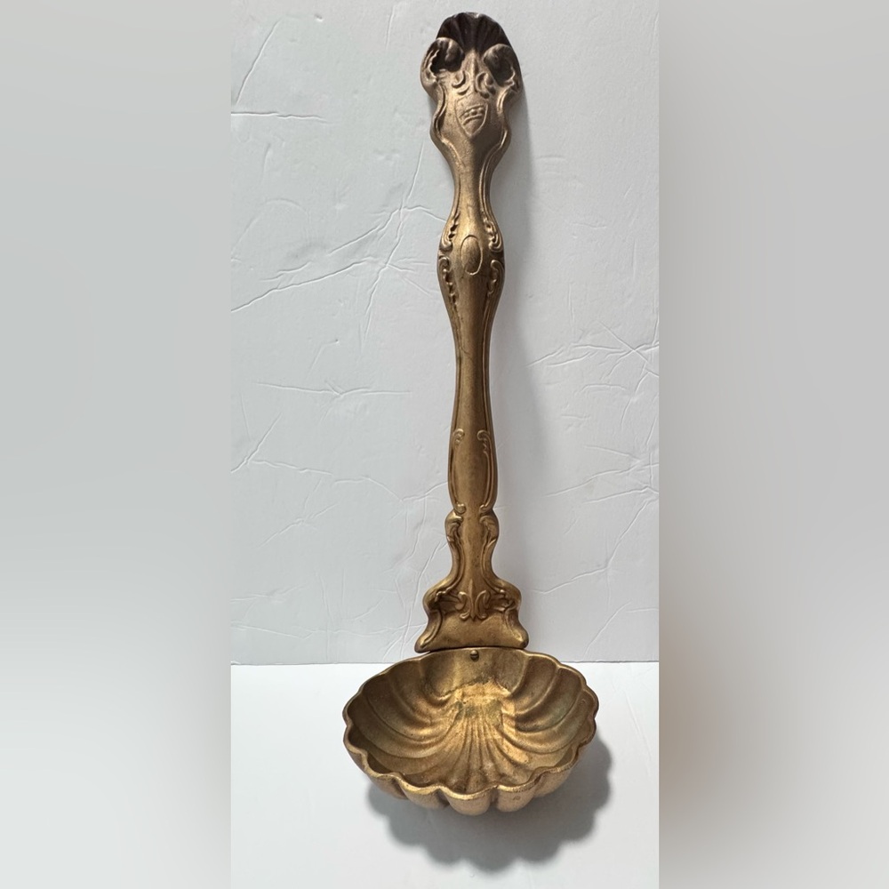 Vintage MCM 25” XL Royal Gold Cast Metal Giant Ladle Wall Hanging Decor/Planter